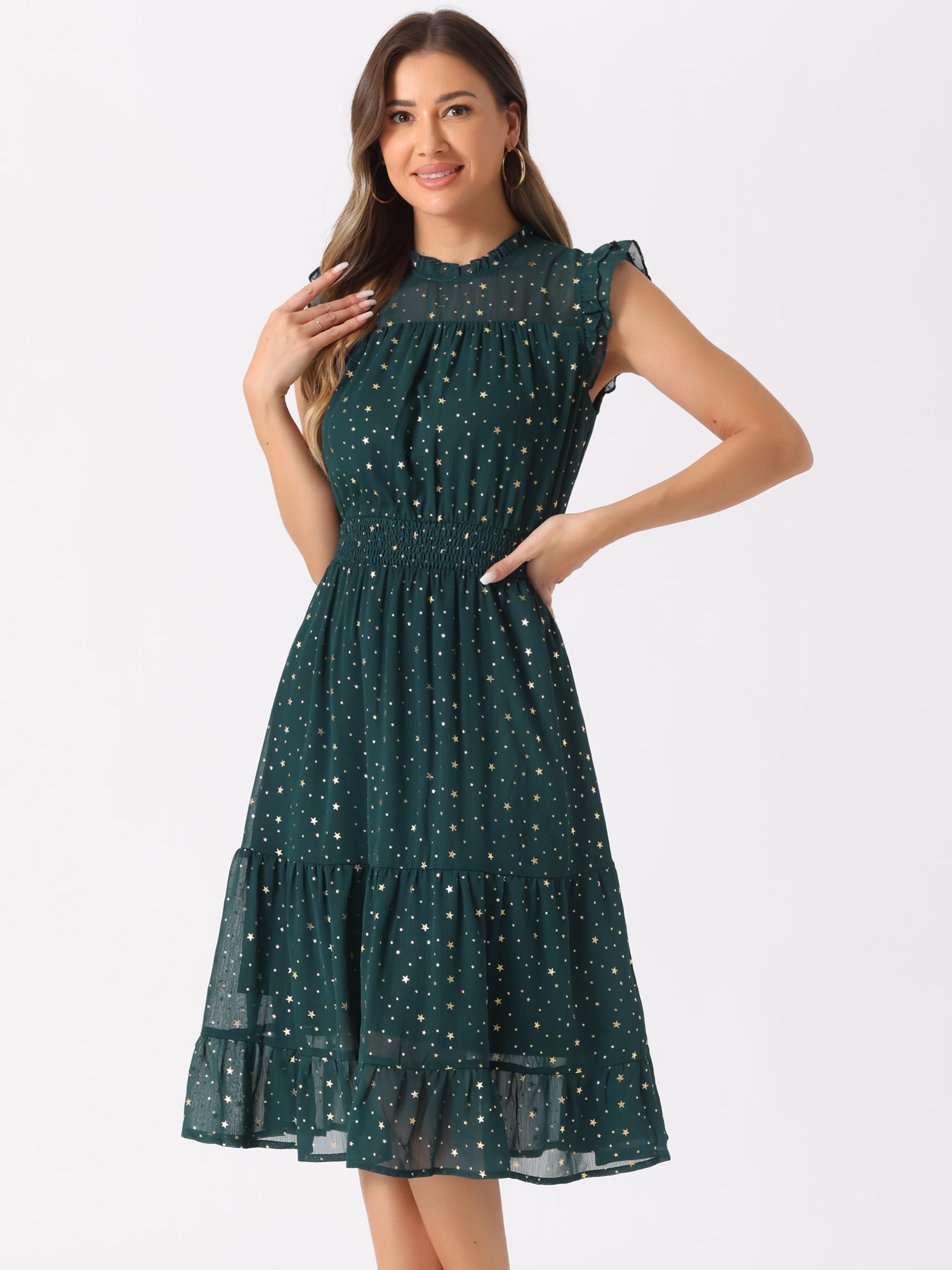 Stellara – Women’s Star Print A-Line Dress