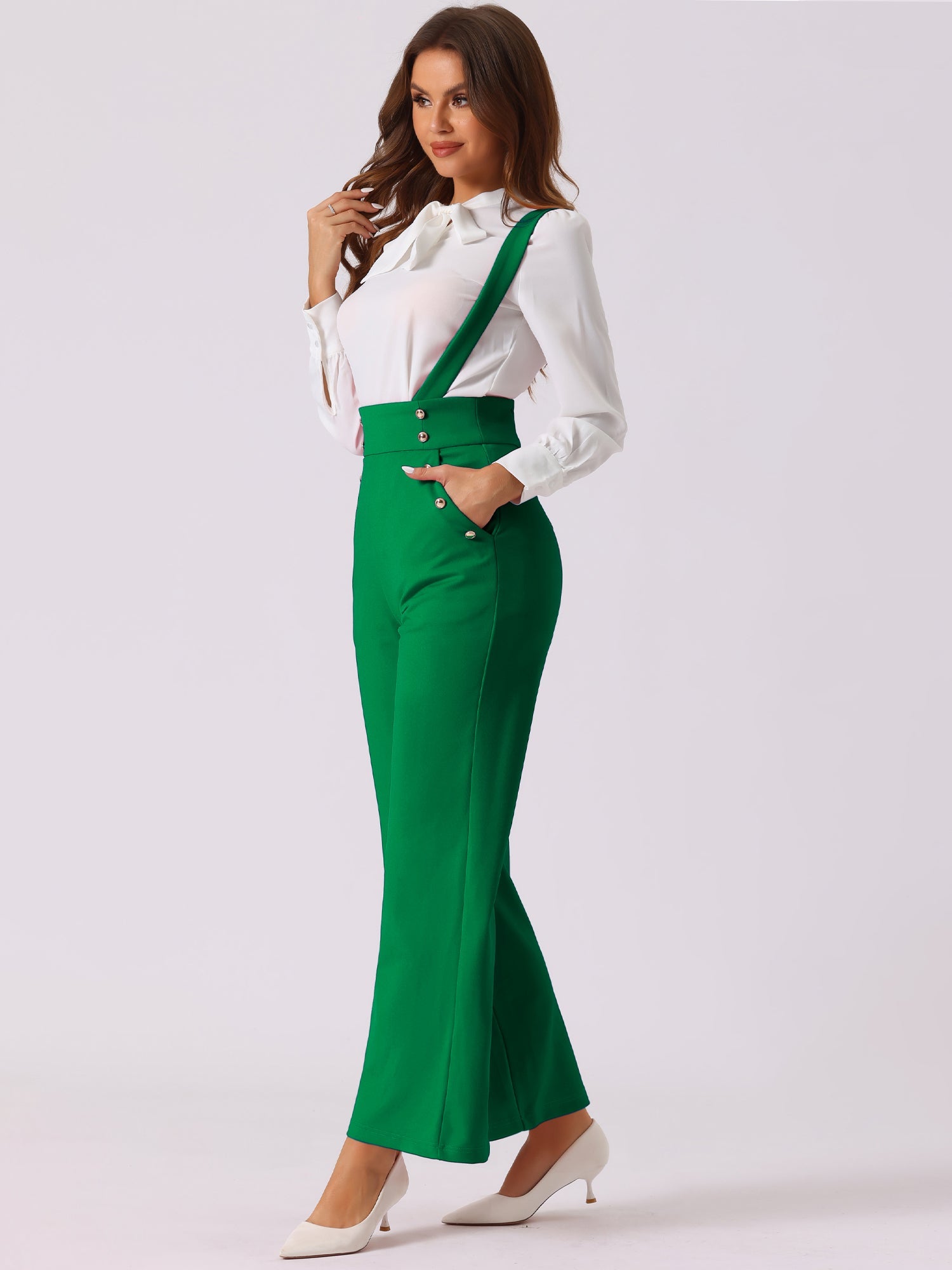 Suspira - Women’s Wide Leg Suspender Jumpsuit
