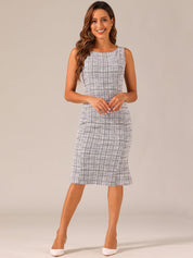 Plaivella - Women’s Plaid Sleeveless Bodycon Dress