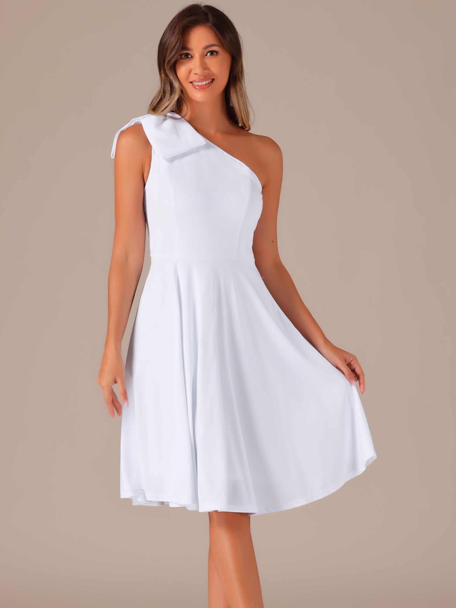Bowvera - Women’s One Shoulder Cocktail Dress