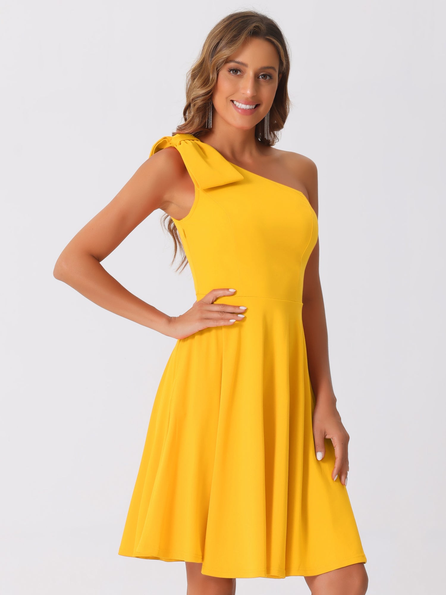 Bowvera - Women’s One Shoulder Cocktail Dress