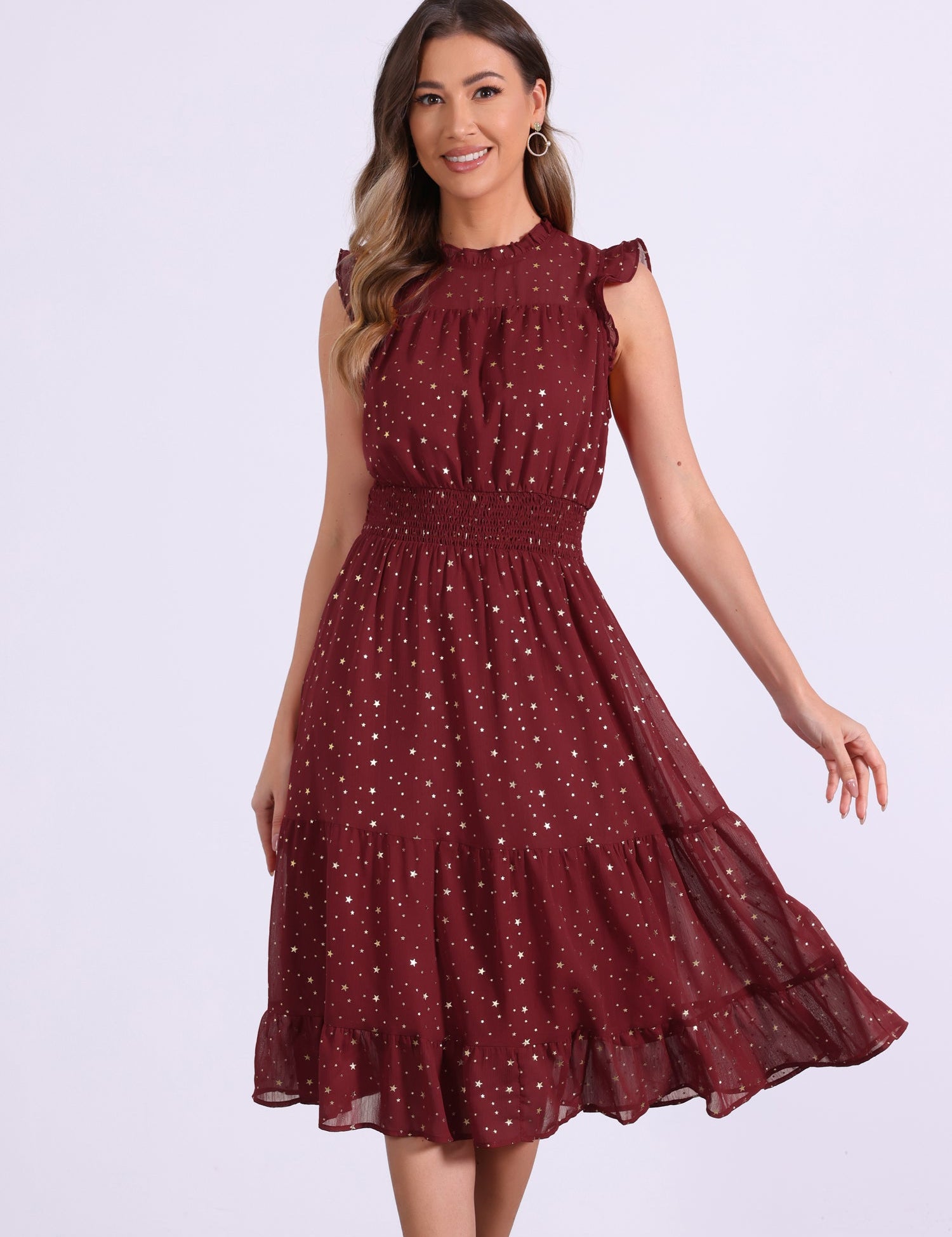 Stellara – Women’s Star Print A-Line Dress