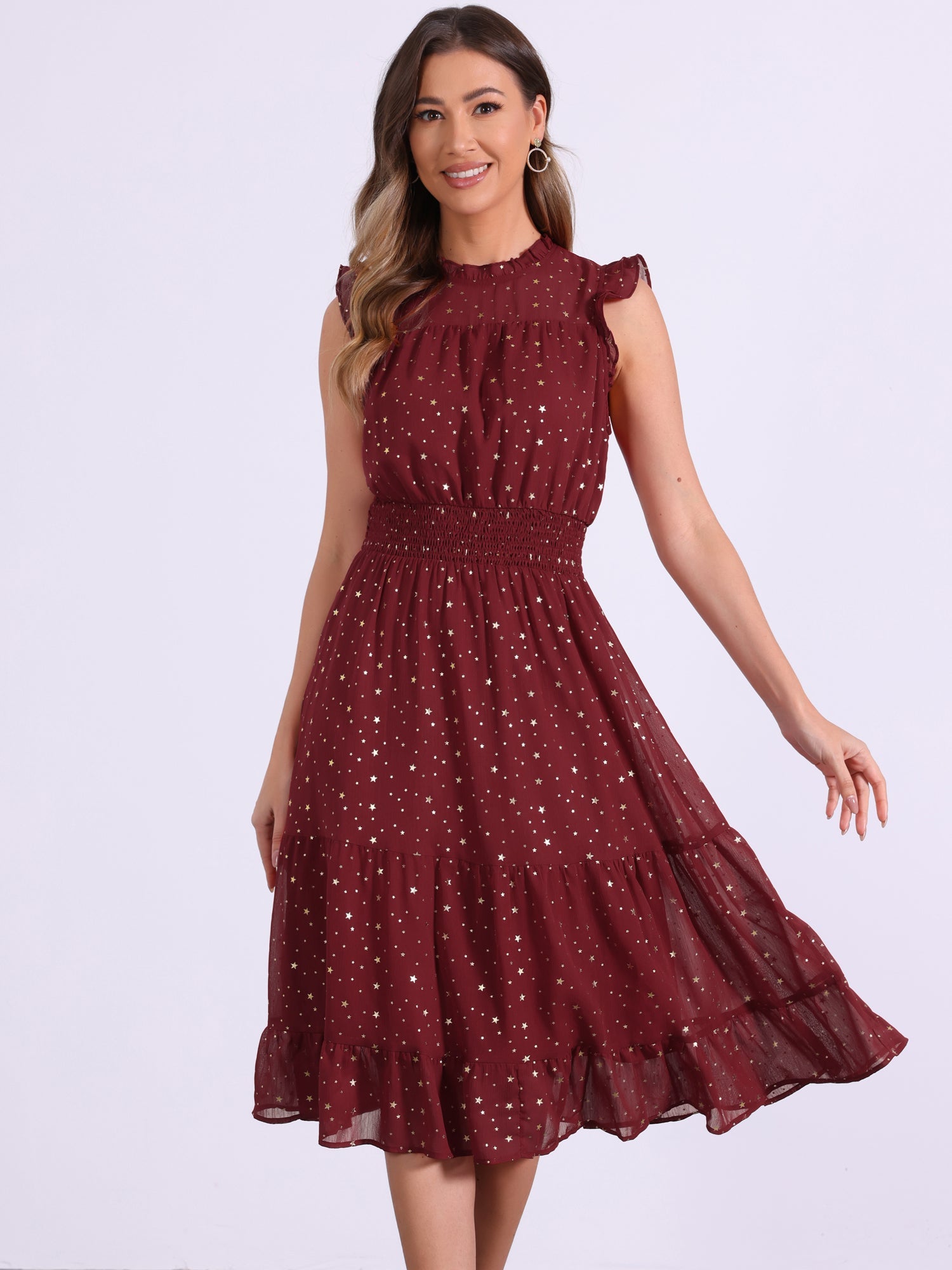 Stellara – Women’s Star Print A-Line Dress