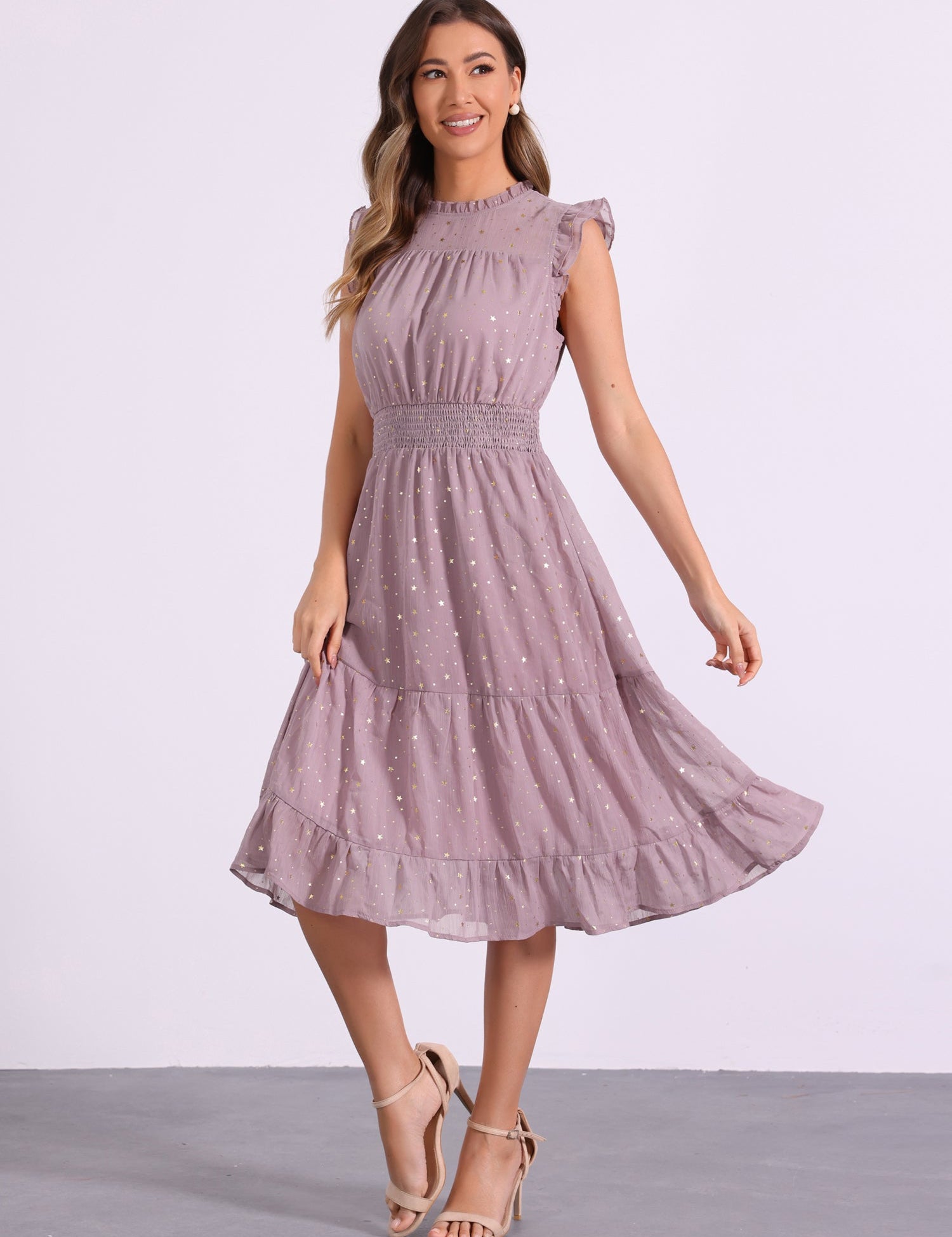 Stellara – Women’s Star Print A-Line Dress
