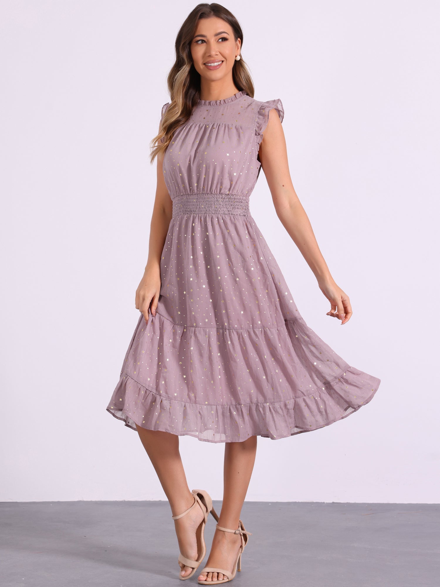Stellara – Women’s Star Print A-Line Dress
