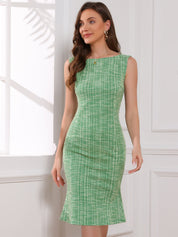 Plaivella - Women’s Plaid Sleeveless Bodycon Dress