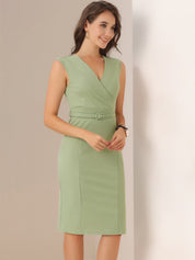 Slevara - Women’s Sleeveless Bodycon Work Dress