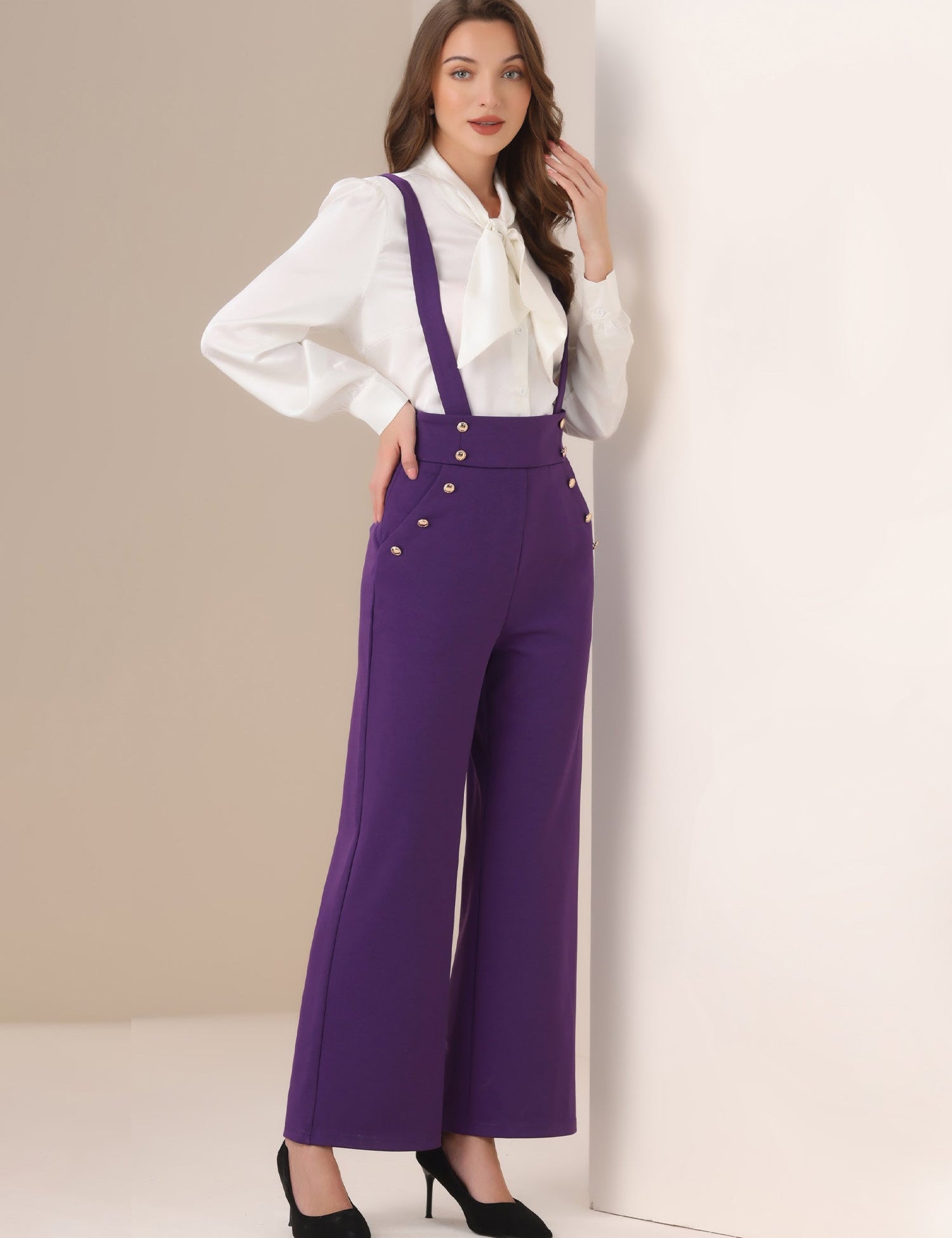 Suspira - Women’s Wide Leg Suspender Jumpsuit