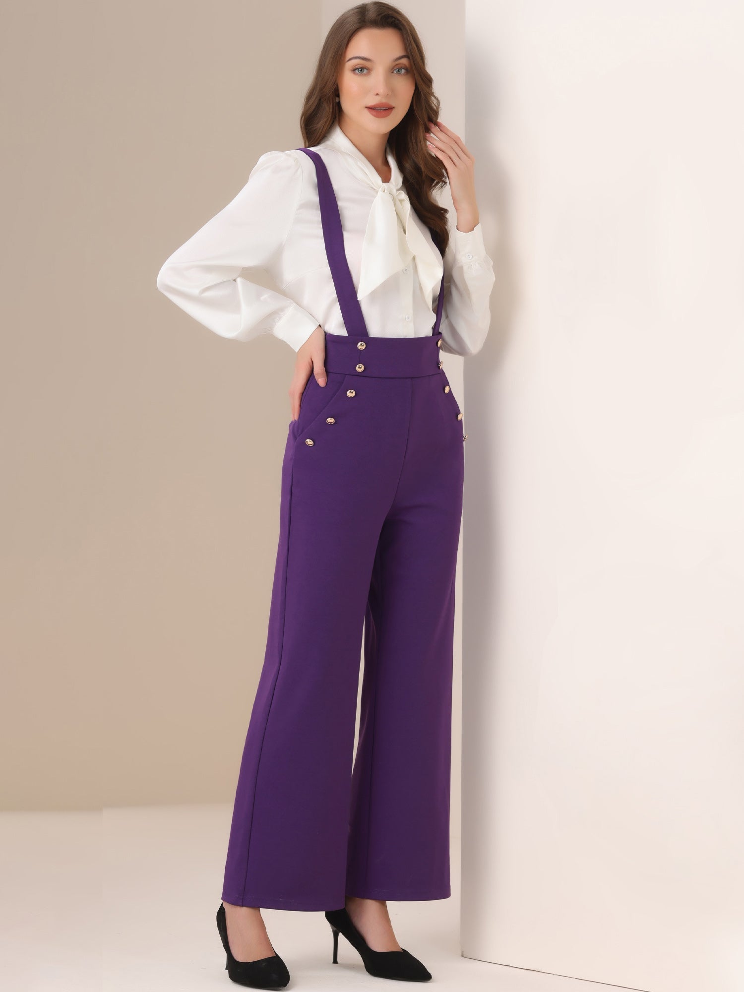 Suspira - Women’s Wide Leg Suspender Jumpsuit