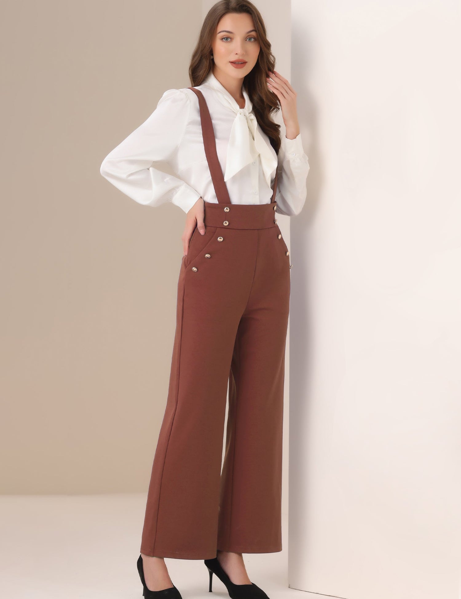 Suspira - Women’s Wide Leg Suspender Jumpsuit