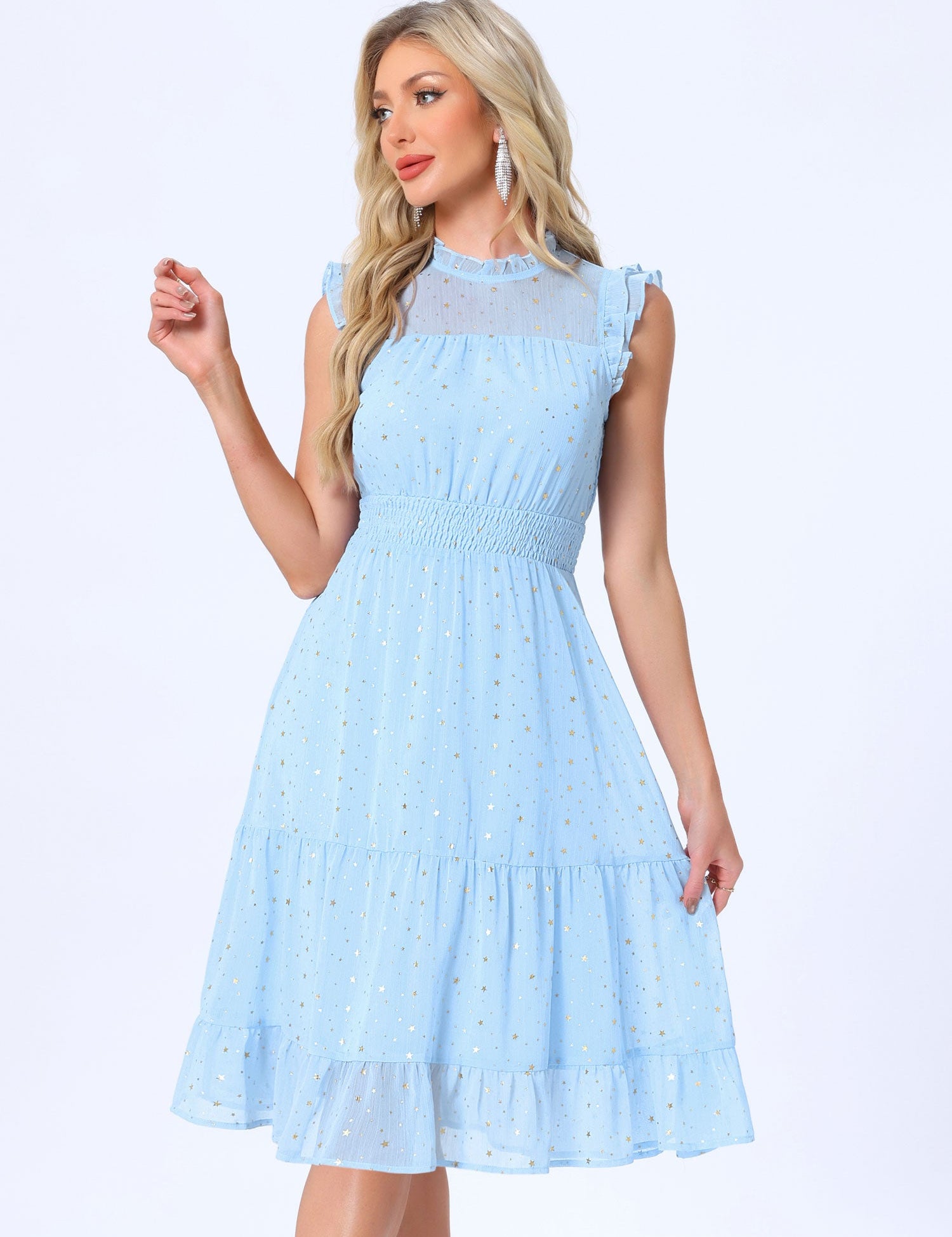 Stellara – Women’s Star Print A-Line Dress