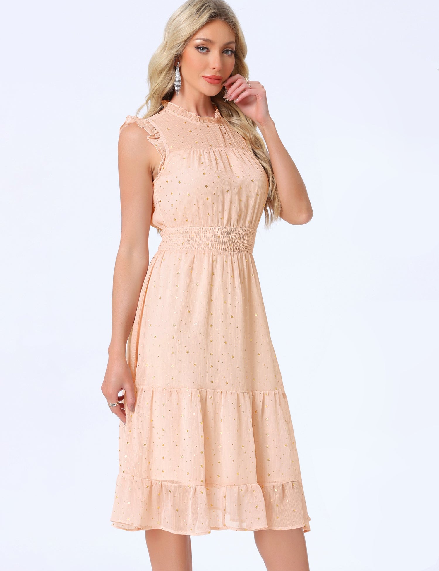 Stellara – Women’s Star Print A-Line Dress