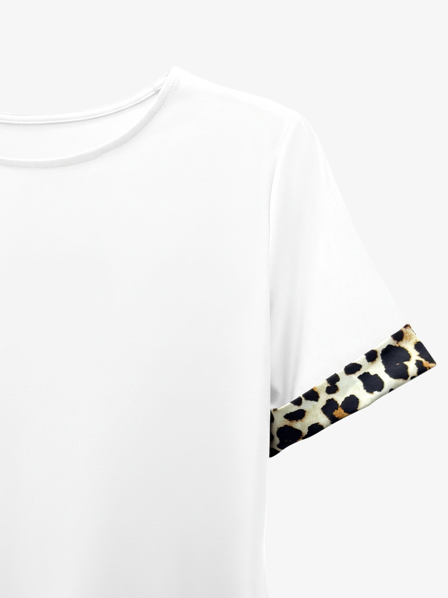 Zeravina – Women’s Leopard Patchwork T-Shirt Dress