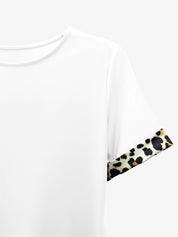 Zeravina – Women’s Leopard Patchwork T-Shirt Dress