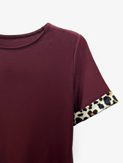 Zeravina – Women’s Leopard Patchwork T-Shirt Dress