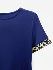 Zeravina – Women’s Leopard Patchwork T-Shirt Dress
