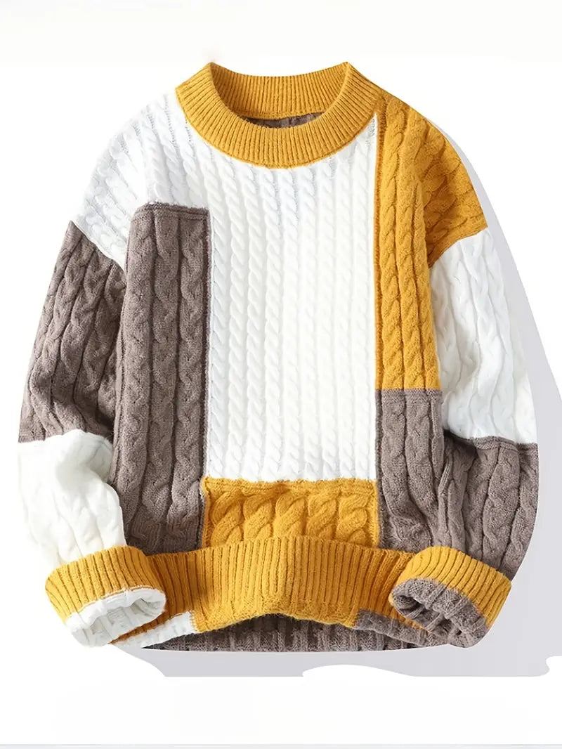 Men'S Color Block Cardigan
