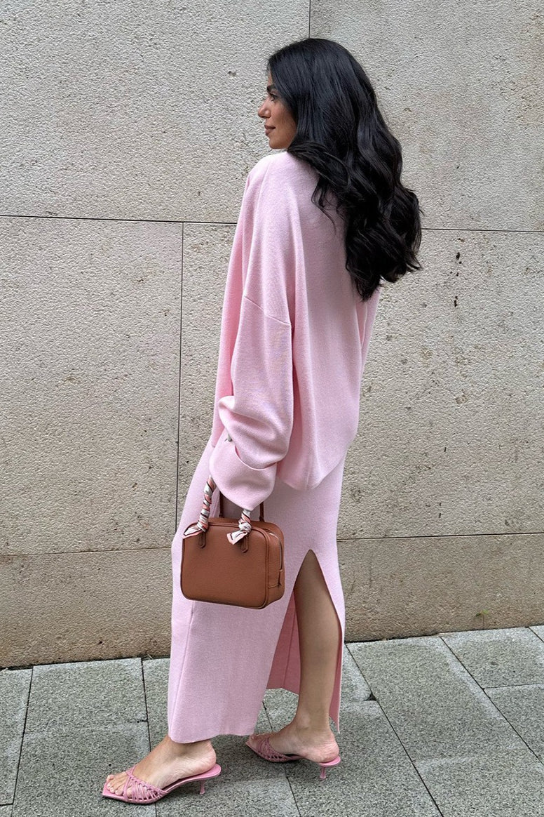 Lunéa – Three-Piece Knit Cardigan, Vest & Skirt Set