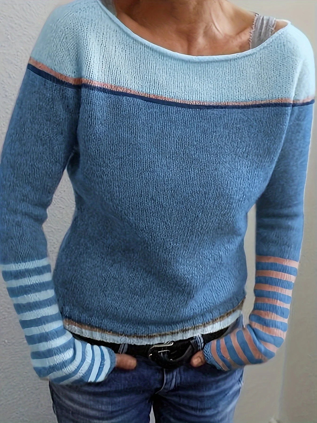 Women’s Long Sleeve Striped Sweater