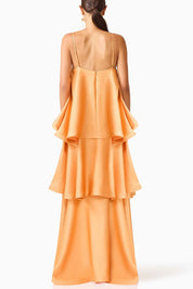 Soléa – Women's Satin Tiered Maxi Dress