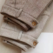 Cortina | Men’s Herringbone Wool Tapered Trousers