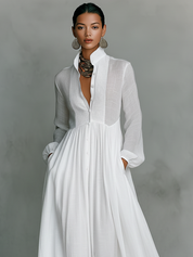 Elowara | Cotton Linen Patchwork Maxi Dress