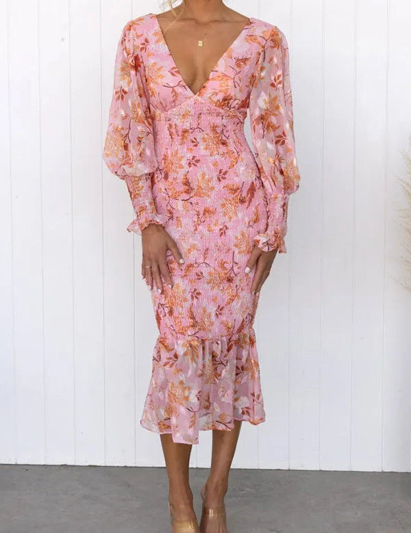 Floréa – Women's Smocked Floral Midi Dress