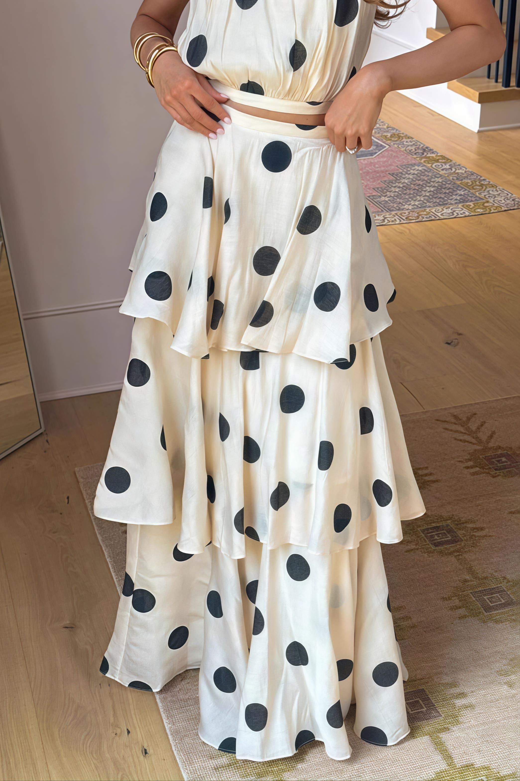 Poléa – Polka Dot Sleeveless Midi Dress