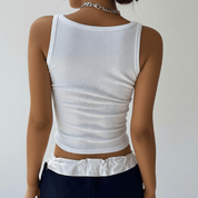 Sorelia | Ribbed Square Neck Crop Top