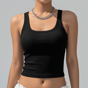 Sorelia | Ribbed Square Neck Crop Top