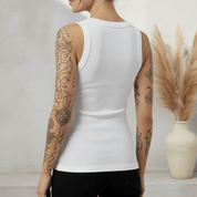 Elvara | Ribbed High Neck Tank Top