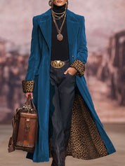 Leovara | Velvet Leopard Panel Coat