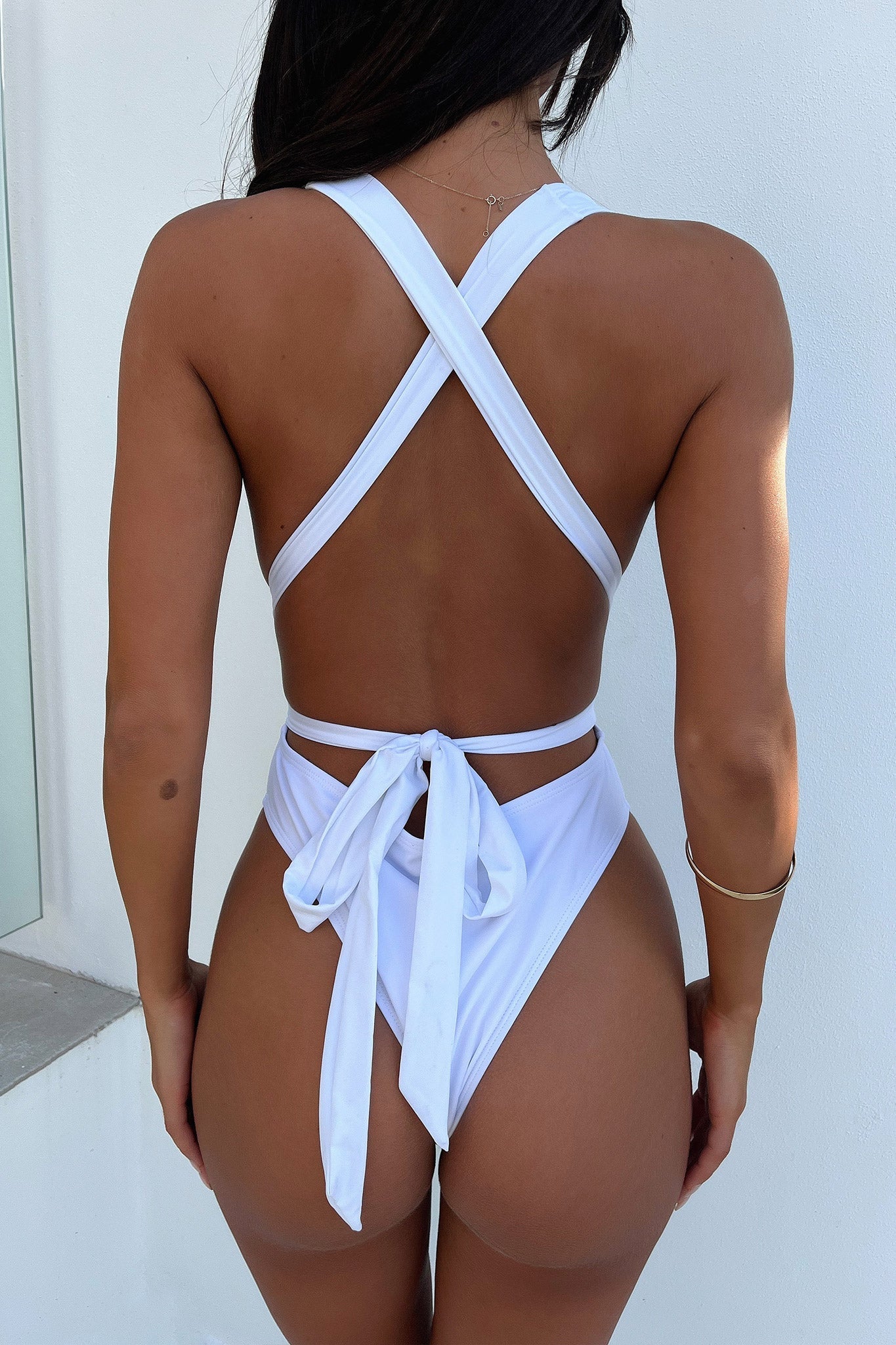 Solvara | Plunge Halter One-Piece Swimsuit