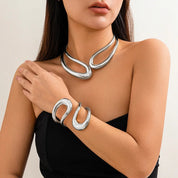 Camille Laurent | Liquid Silver Sculpt Choker Necklace