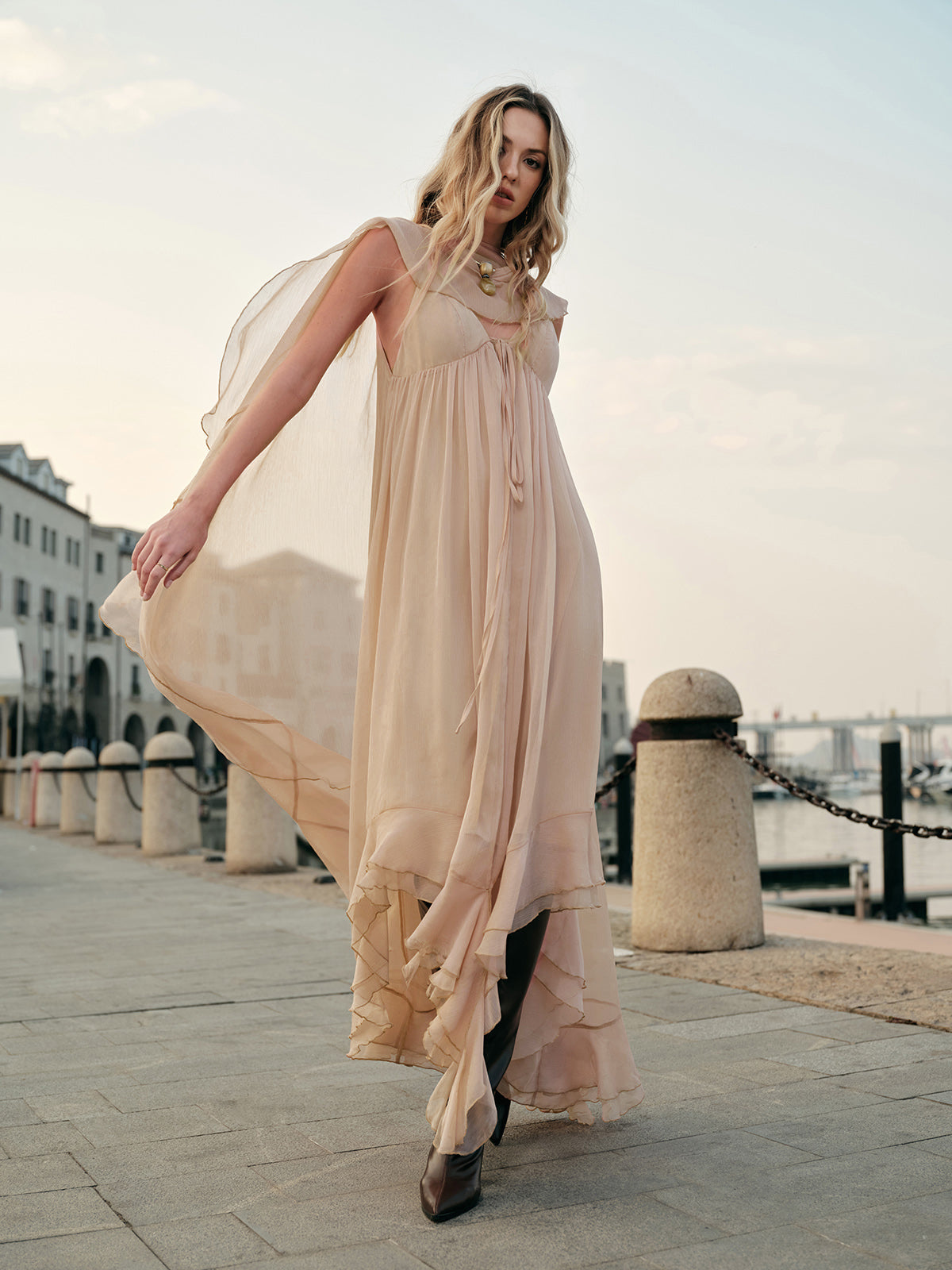 Elowen | Sheer Chiffon Maxi Dress