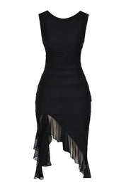 Charlotte | Women’s Stretch Mesh Midi Dress with Low Back