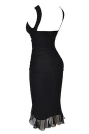 Charlotte | Women’s Stretch Mesh Midi Dress with Low Back