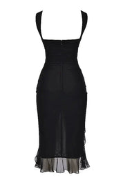 Charlotte | Women’s Stretch Mesh Midi Dress with Low Back