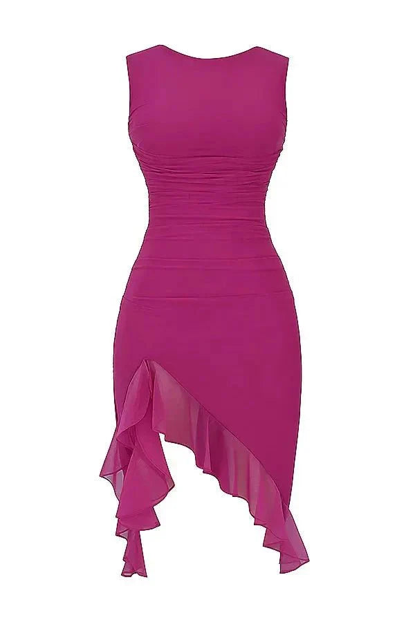 Charlotte | Women’s Stretch Mesh Midi Dress with Low Back