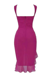 Charlotte | Women’s Stretch Mesh Midi Dress with Low Back