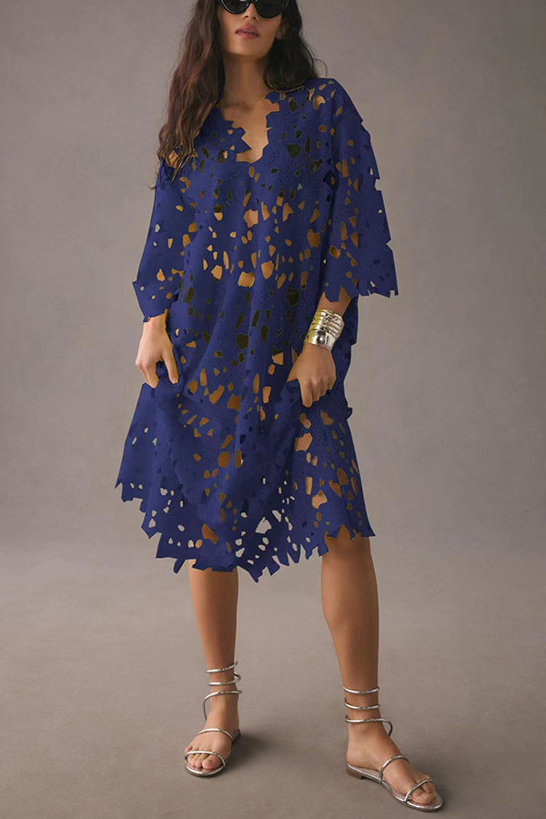 Liora – Eyelet Lace Midi Dress