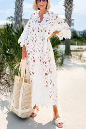 Liora – Eyelet Lace Midi Dress