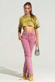 Elvara – Lace-Up Skinny Pants