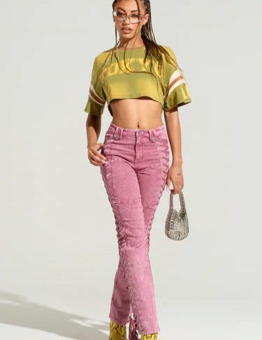 Elvara – Lace-Up Skinny Pants