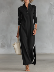 Navelle | Trim Collar Sweatshirt Maxi Dress