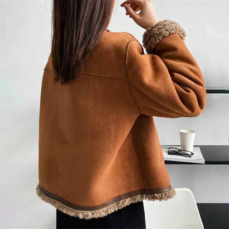Shearling Button Jacket