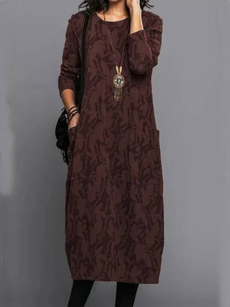 Lunaria | Floral Midi Dress with Pockets