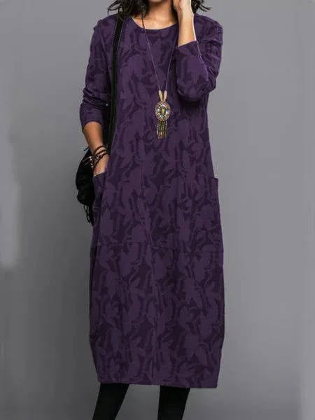 Lunaria | Floral Midi Dress with Pockets