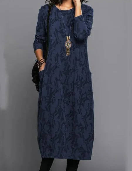 Lunaria | Floral Midi Dress with Pockets