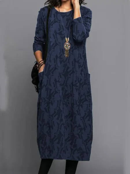 Lunaria | Floral Midi Dress with Pockets